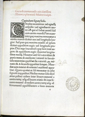 Gerard of Cremona, Theorica planetarum (1478)