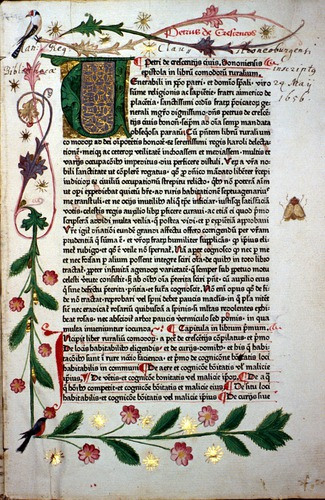 Crescenzi, De opus ruralium (1471), first page.
